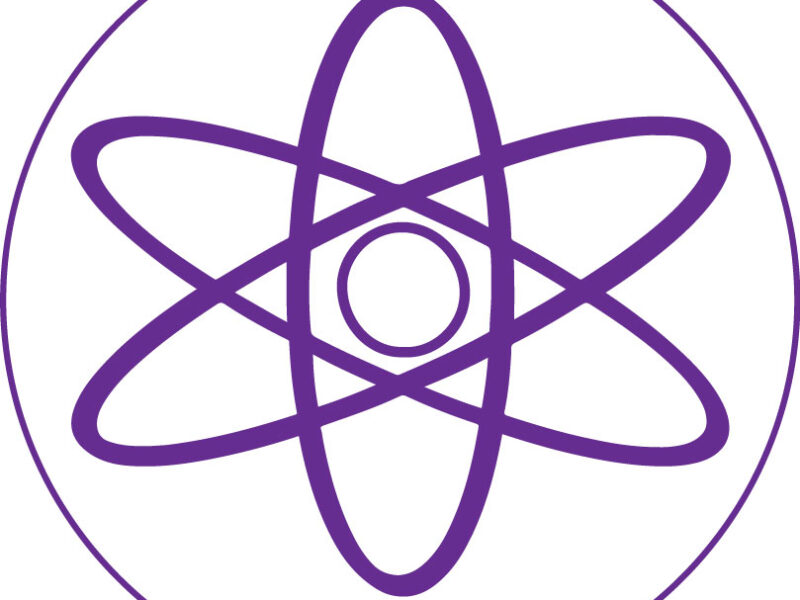 Atom structure icon vector