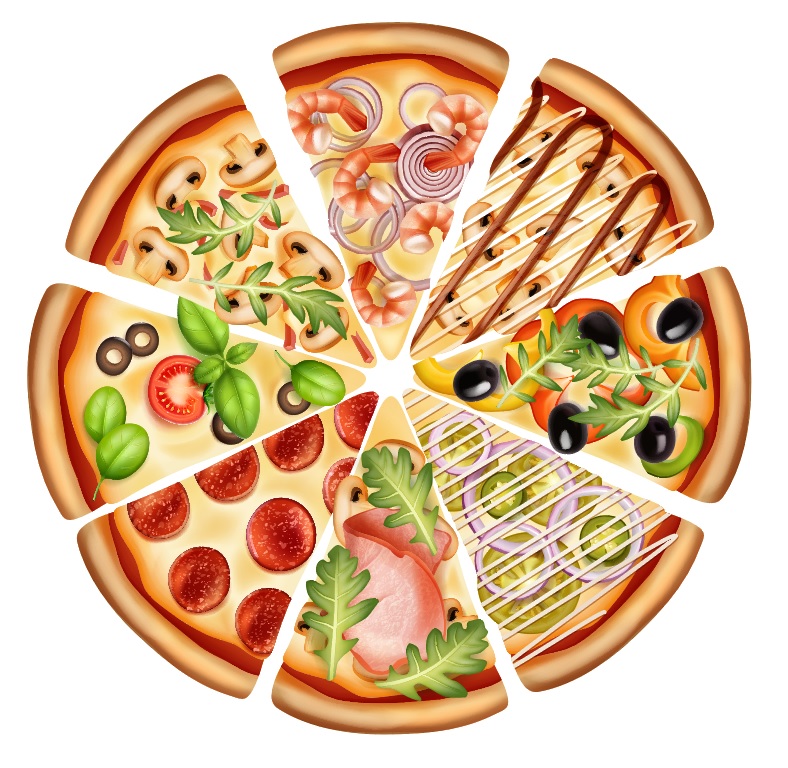 Colorful Pizza Vector Design