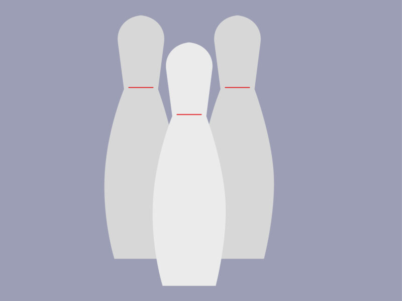 Bowling pins sport game icon vector for EPS
