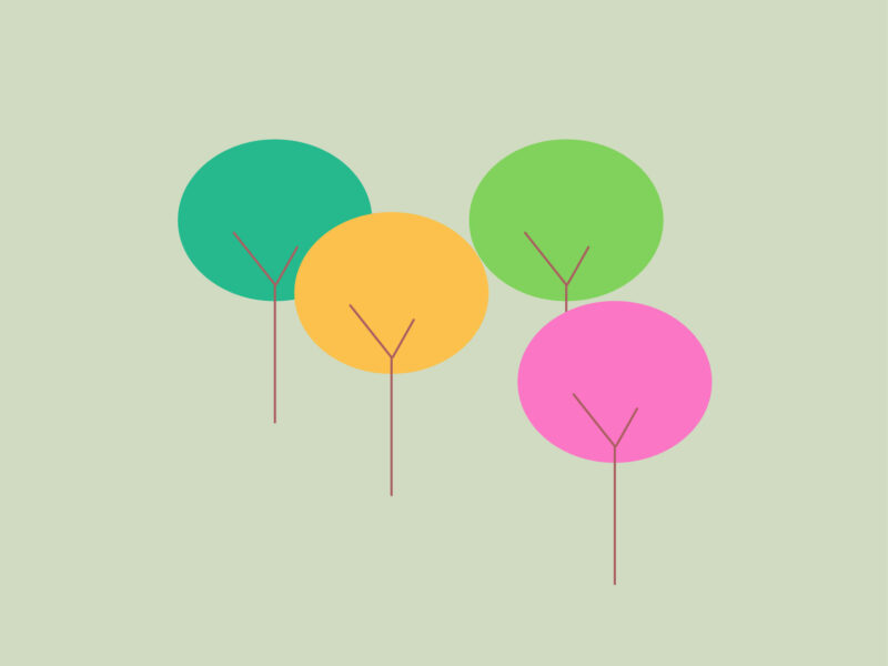 Colourful trees vector for EPS